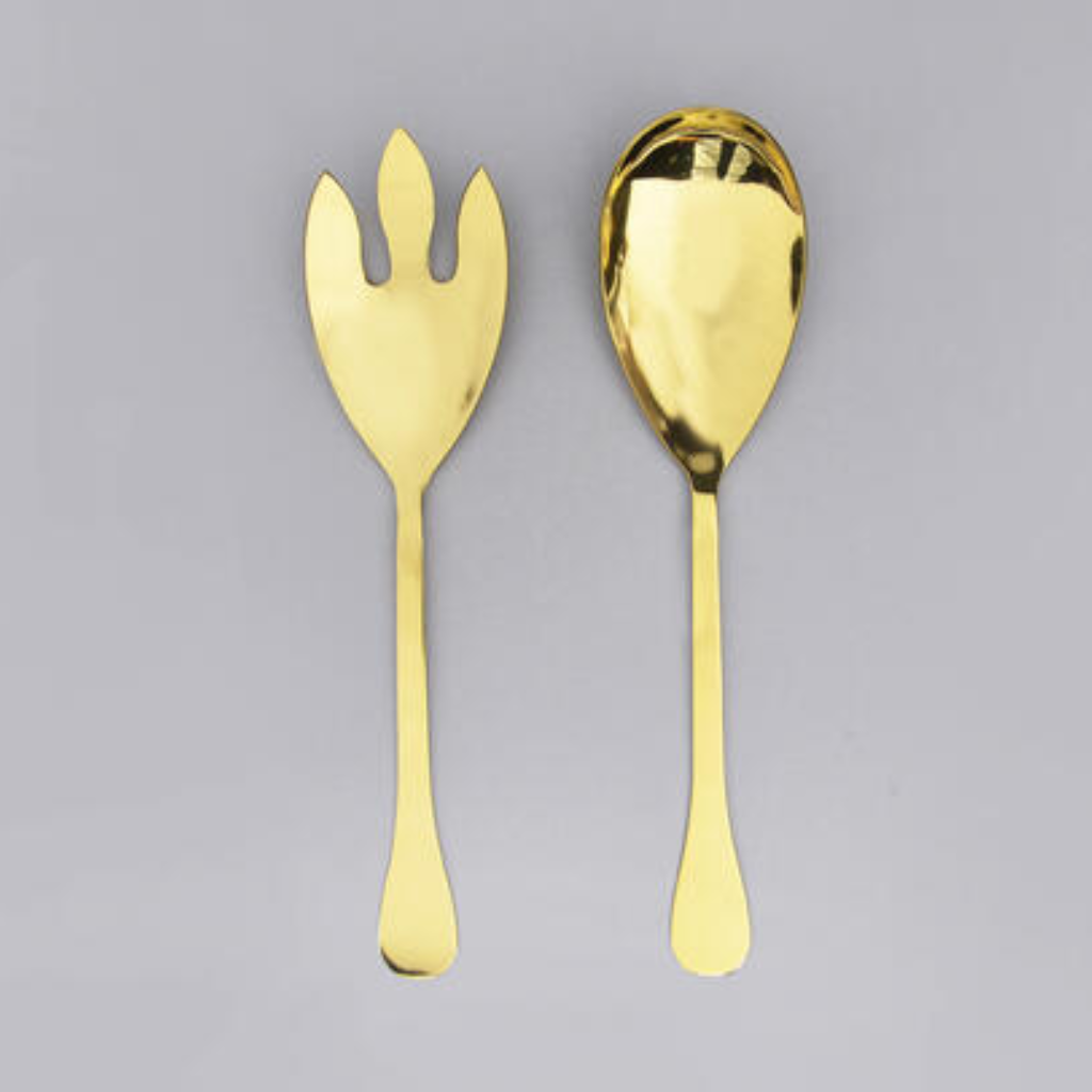 Gold-Toned Stainless Steel Salad Servers (set of 2)