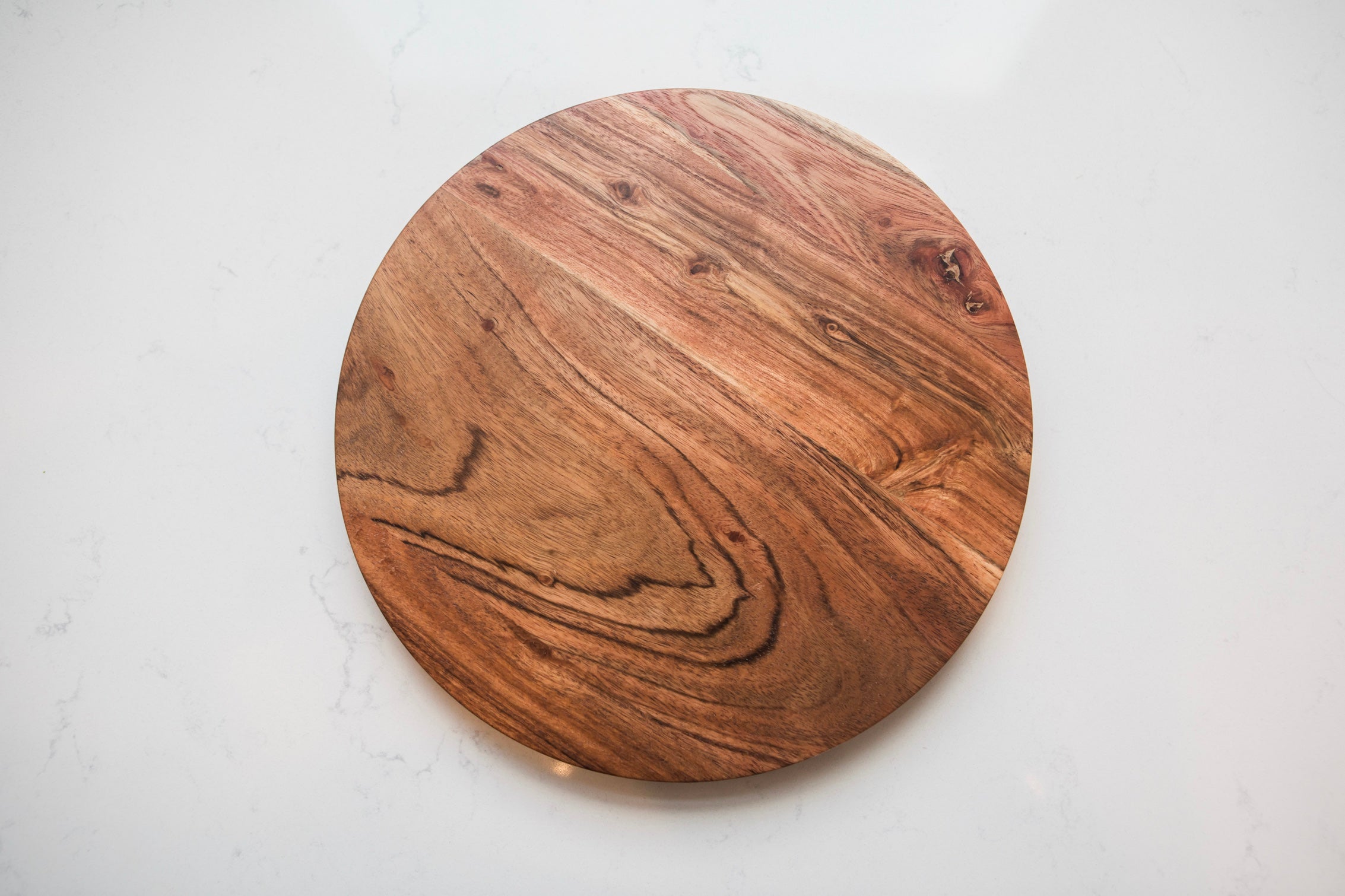 Round Acacia Wood Serving Platter