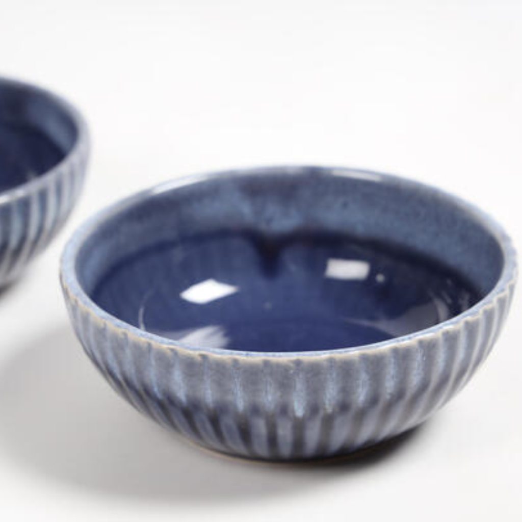 Sapphire Glazed Ceramic Bowls (set of 2)
