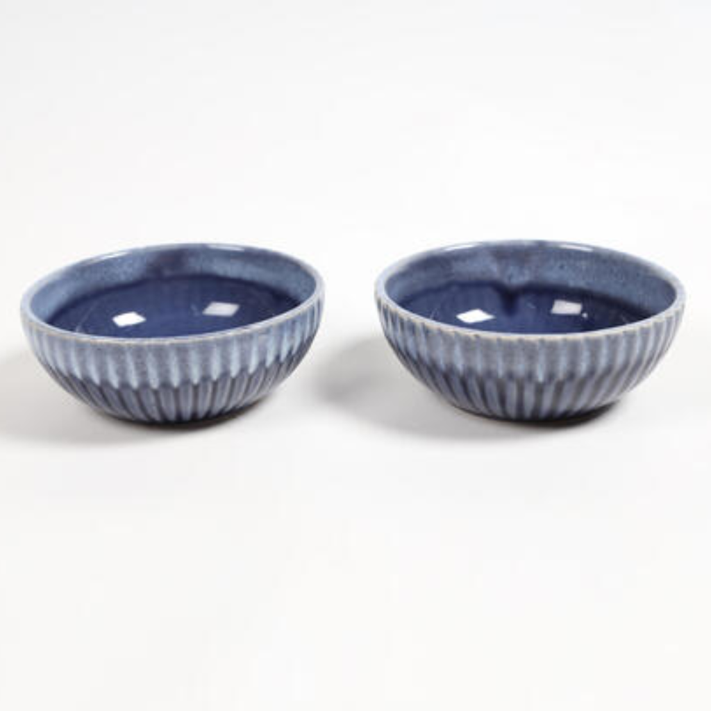 Sapphire Glazed Ceramic Bowls (set of 2)